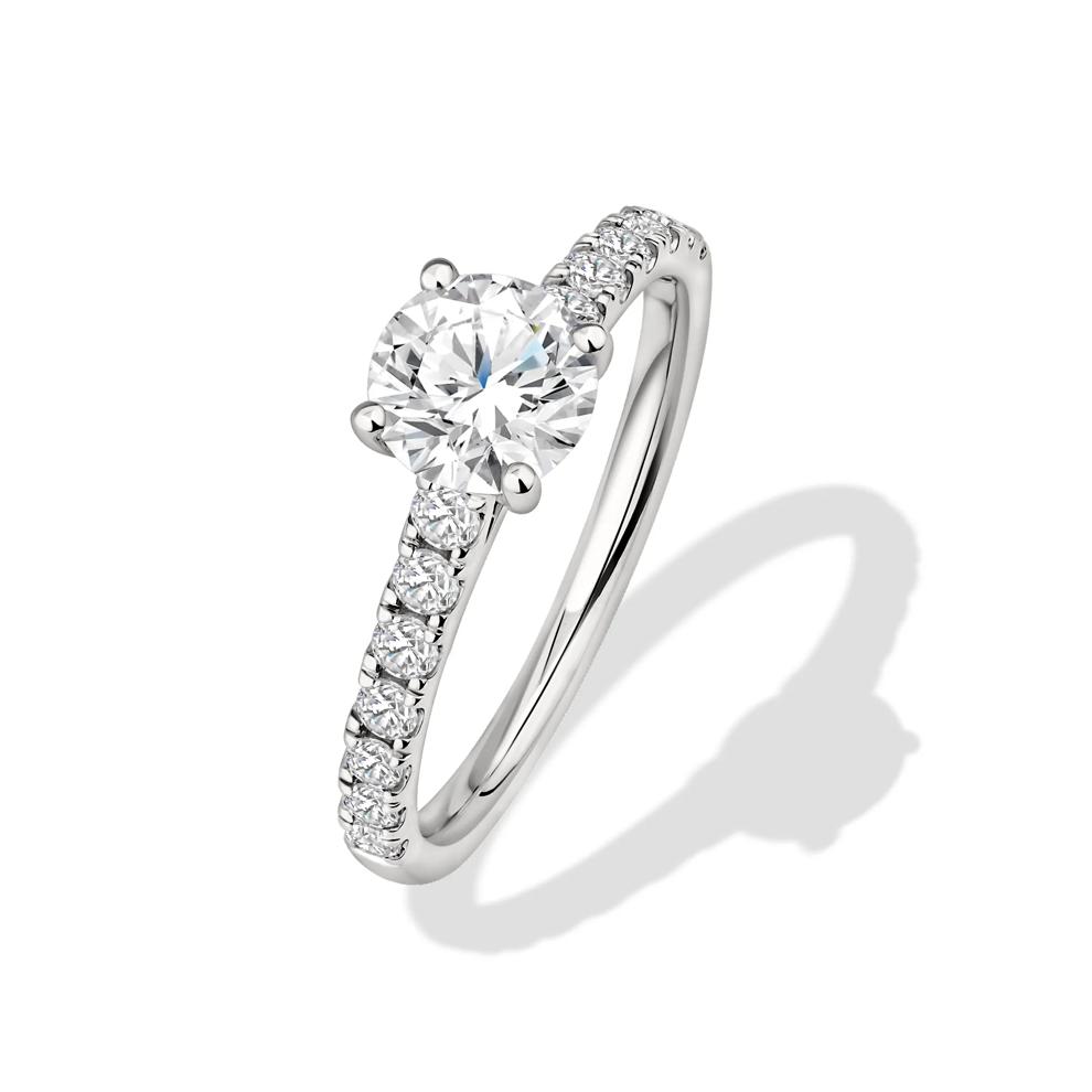 Lab Grown Diamond Round Center Engagement Ring in 10K White Gold (1 1/3 ct. tw.) – Image 4 of 4