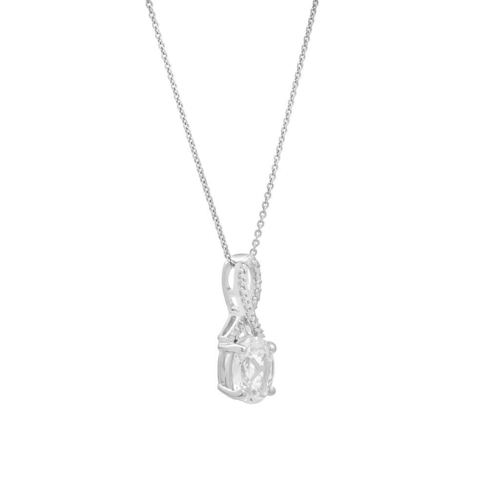 Lab-Created White Sapphire and Diamond Accent Pendant &amp; Earrings Boxed Set in Sterling Silver – Image 6 of 6
