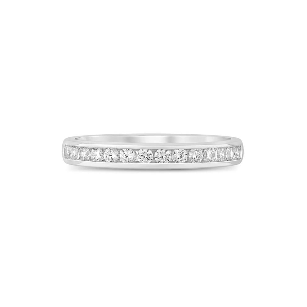 Lab Grown Diamond Channel-Set Wedding Band in 14K White Gold (1/3 ct. tw.)  – Image 1 of 3