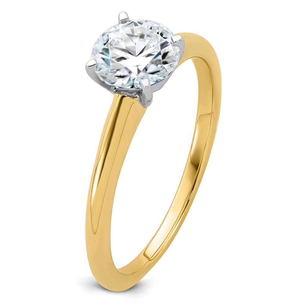 Lab-Created Moissanite Round Solitaire Ring in 10K Yellow Gold (1 ct. dew) – Image 3 of 3