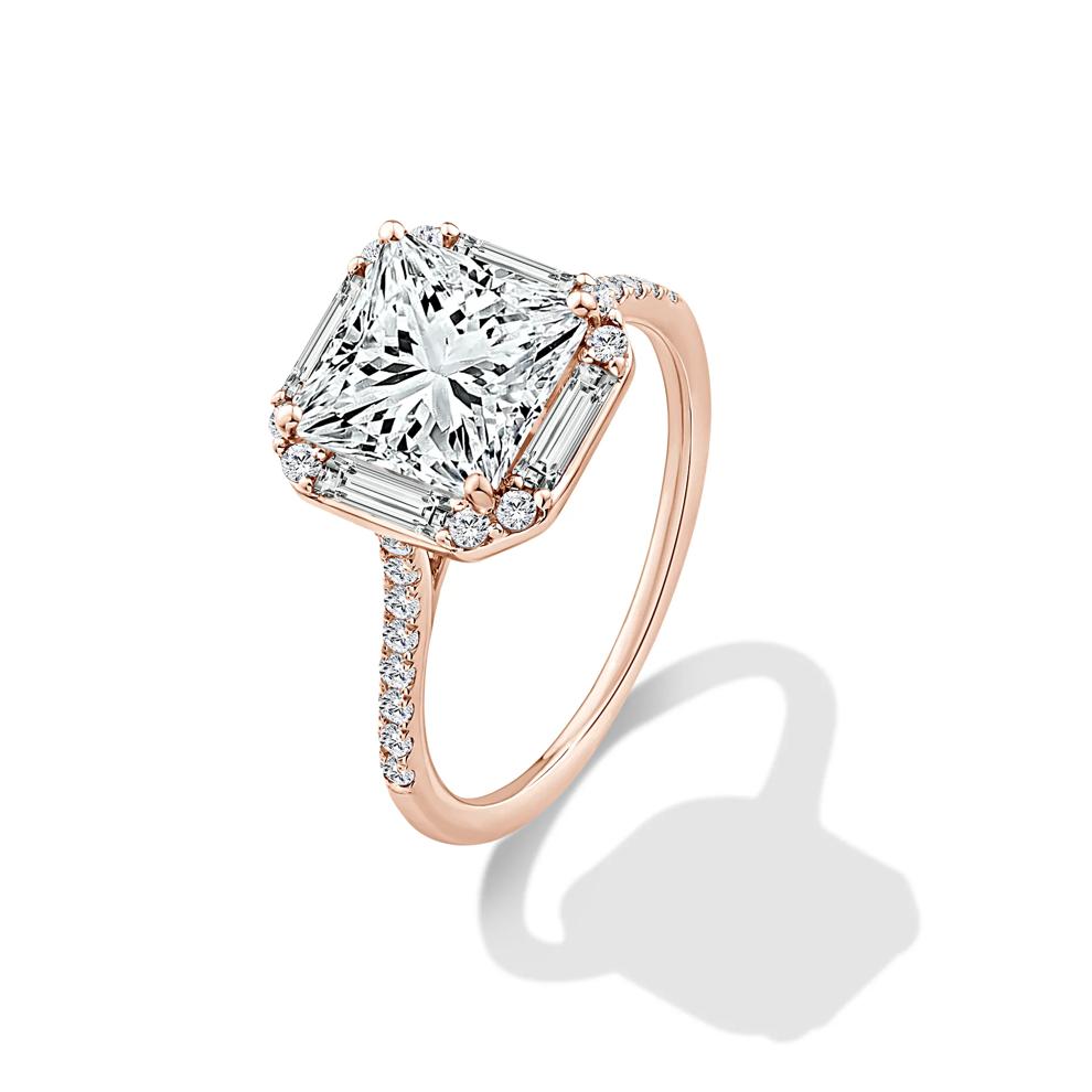 Lab Grown Diamond Princess-Cut Center Halo Engagement Ring in 14K Rose Gold (3 1/2 ct. tw.) – Image 4 of 4