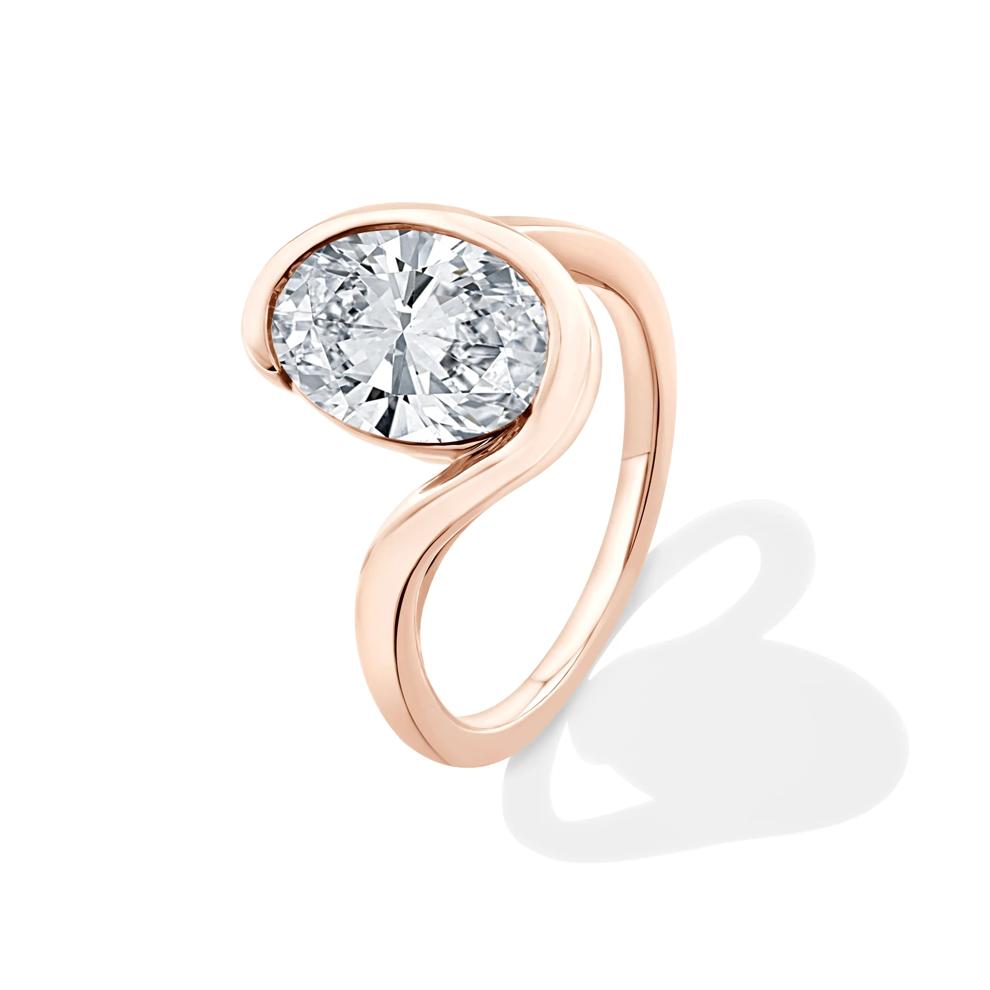 Lab Grown Diamond Oval Solitaire Engagement Ring in 14K Rose Gold (3 ct.) – Image 4 of 4