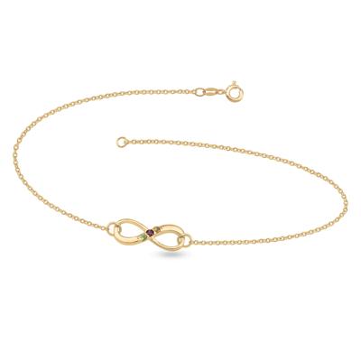 Personalized Gemstone Infinity Anklet