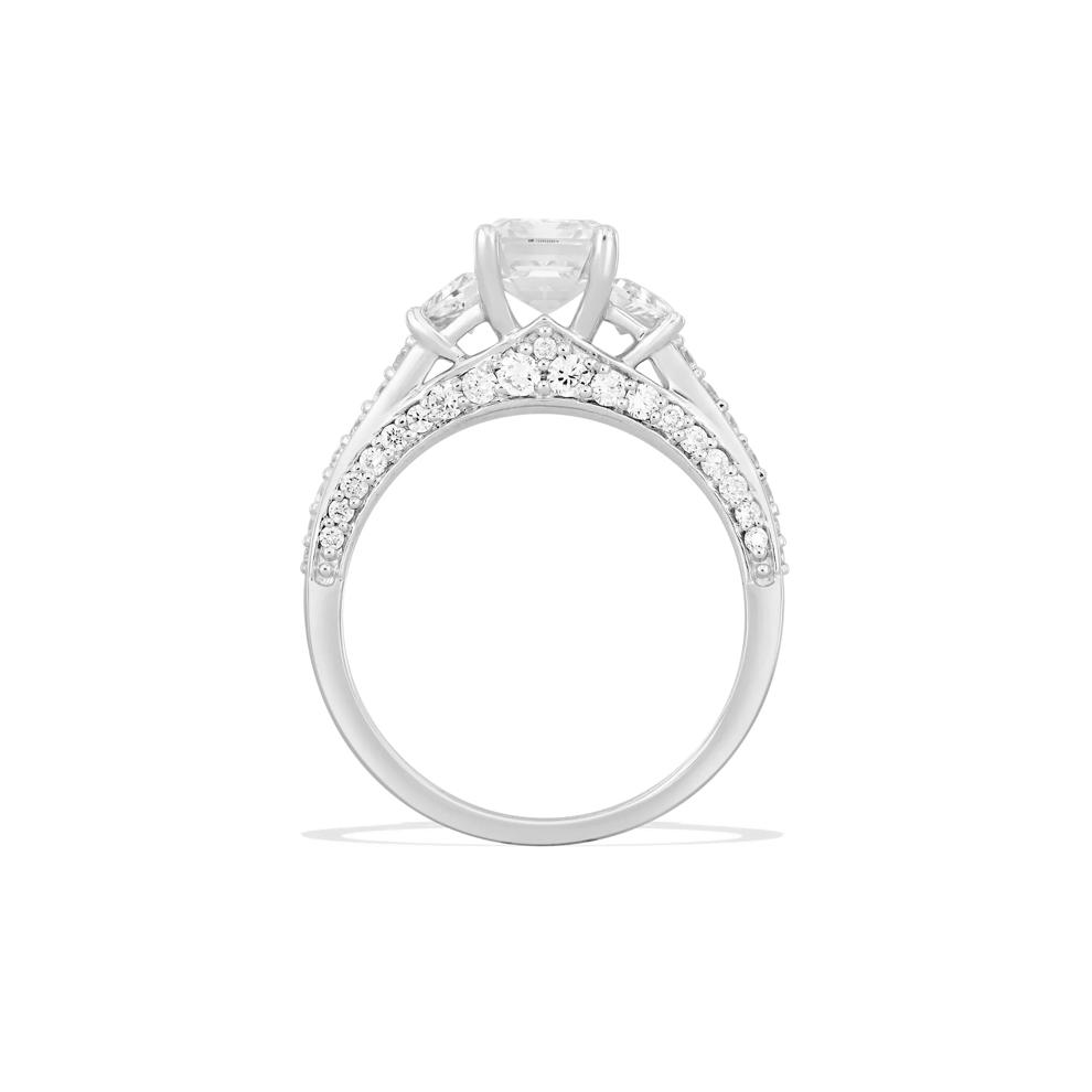 Lab Grown Diamond Emerald-Cut Center Engagement Ring in 14K White Gold (3 ct. tw.) – Image 2 of 4