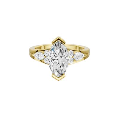 Lab Grown Diamond Marquise Center Engagement Ring in 14K Yellow Gold (2 1/2 ct. tw.)