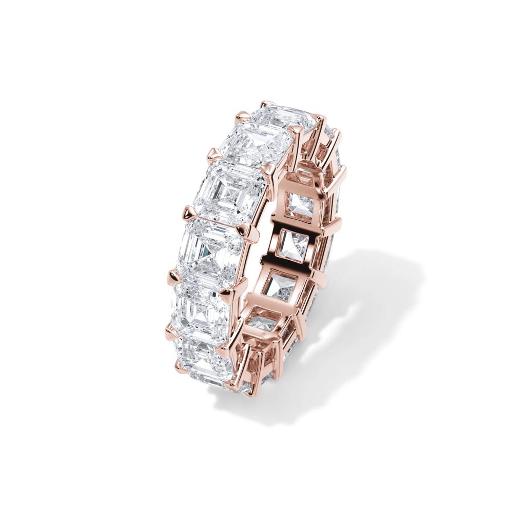 Lab Grown Diamond Asscher-Cut Eternity Band in 18K Rose Gold (10 1/2 ct. tw.) – Image 4 of 5