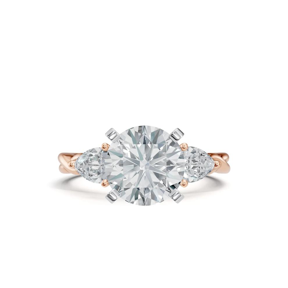 Lab Grown Diamond Semi-Mount Engagement Ring in 14K Rose &amp; White Gold (Setting Only) – Image 1 of 6