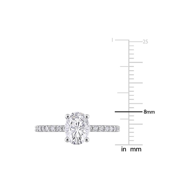 Oval Lab Created White Sapphire Ring in 10K White Gold – Image 4 of 6