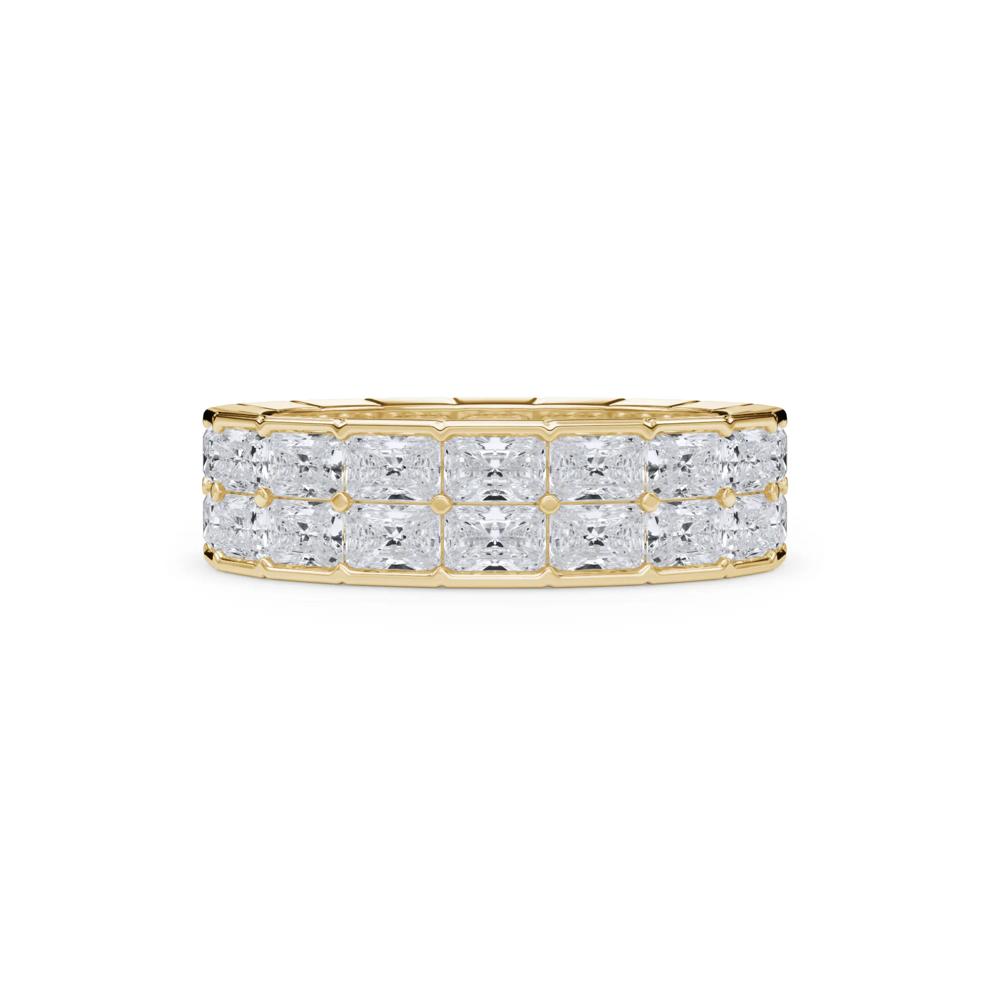 Lab Grown Diamond Double Row Eternity Band in 14K Yellow Gold (4 ct. tw.) – Image 1 of 4