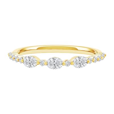 Lab Grown Diamond Oval Band in 10K Yellow Gold (1/2 ct. tw.)