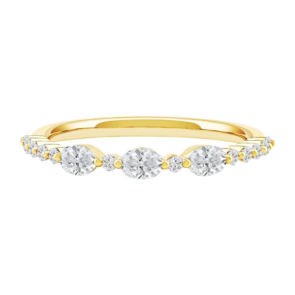 Lab Grown Diamond Oval Band in 10K Yellow Gold (1/2 ct. tw.) – Image 1 of 5