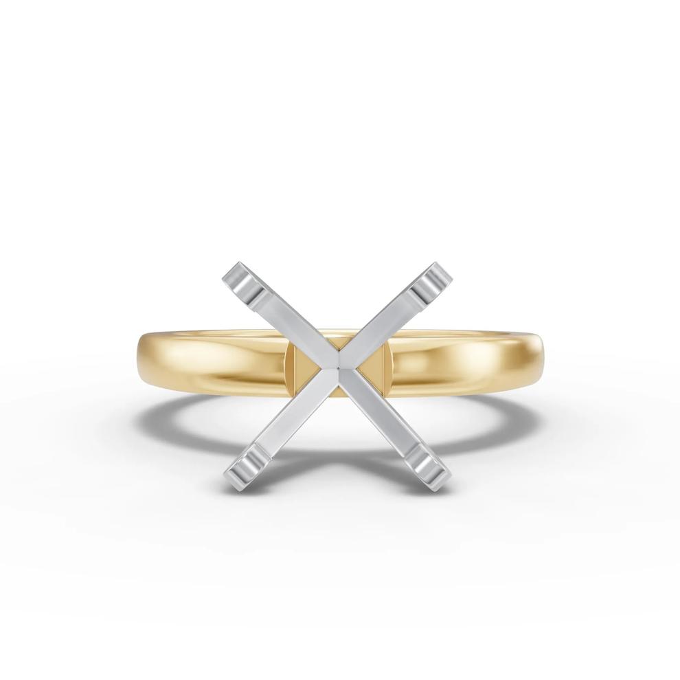 Solitaire Semi-Mount Engagement Ring in 14K Yellow Gold (Setting Only) – Image 2 of 6