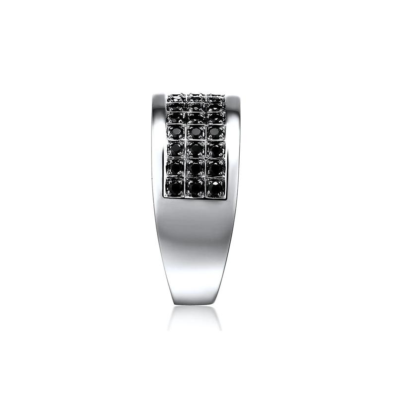 Men&#39;s 3/4 ct. tw. Black Diamond Ring in Sterling Silver – Image 3 of 4