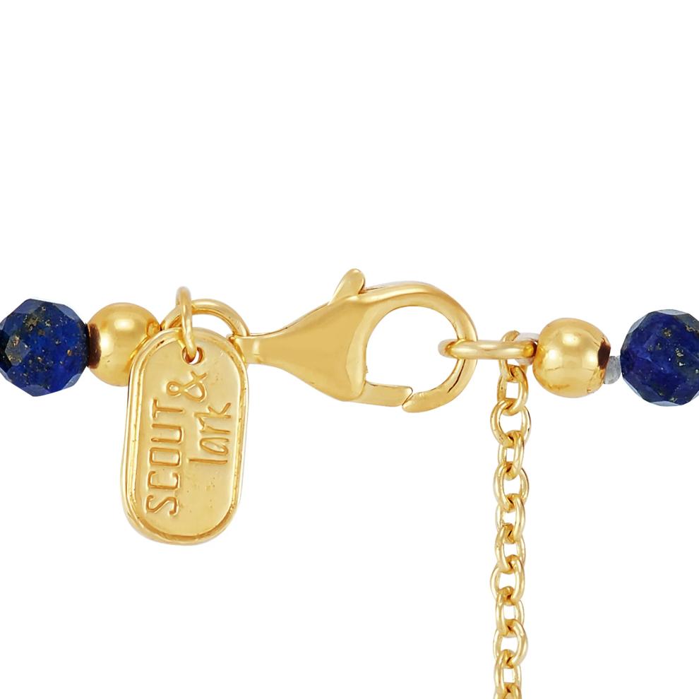 Beaded Lapis Necklace in Vermeil – Image 3 of 3