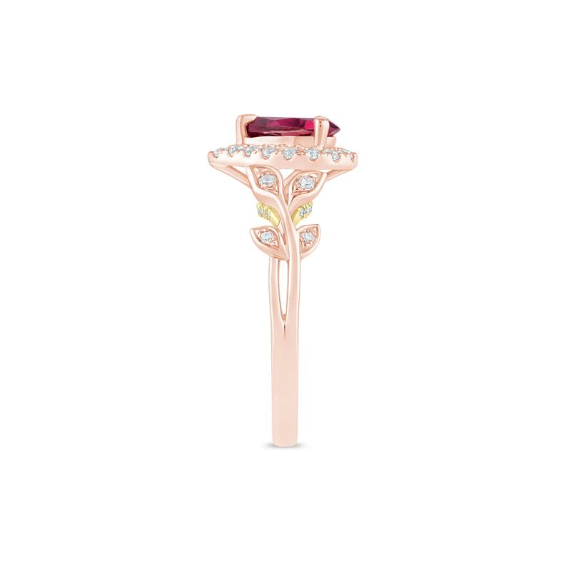 Ramona Rhodolite Garnet and Lab Grown Diamond Engagement Ring in 14K White and Yellow Gold (1/3 ct. tw.) – Image 3 of 3