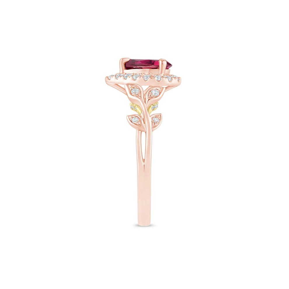 Ramona Rhodolite Garnet and Lab Grown Diamond Engagement Ring in 14K White and Yellow Gold (1/3 ct. tw.) – Image 3 of 3