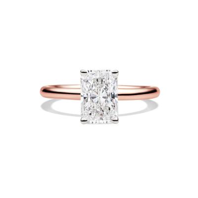Lab Grown Diamond Radiant-Cut Solitaire Ring in 14K Rose Gold (2 ct.)