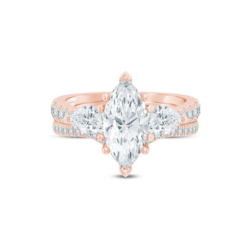 Kyra Lab Grown Diamond Bridal Set in 14K Rose Gold (3 5/8 ct. tw.) – Image 1 of 3