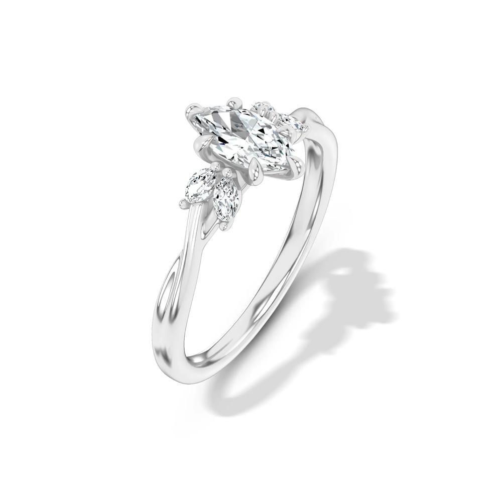 Diamond Marquise Twist-Shank Engagement Ring in 14K White Gold (5/8 ct. tw.) – Image 4 of 4