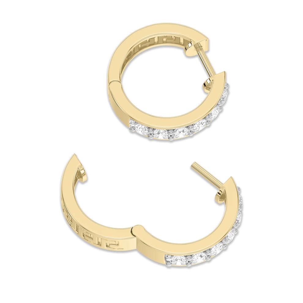 Men's Lab Grown Diamond Hoop Earrings in 10K Yellow Gold (1 ct. tw.) – Image 2 of 2