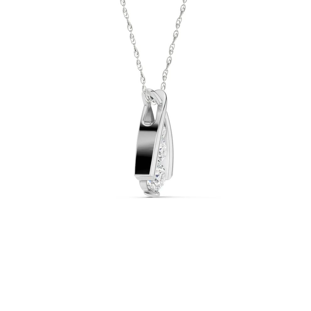 Lab Grown Diamond Three-Stone Pendant in 10K White Gold (1/2 ct. tw.) – Image 2 of 4