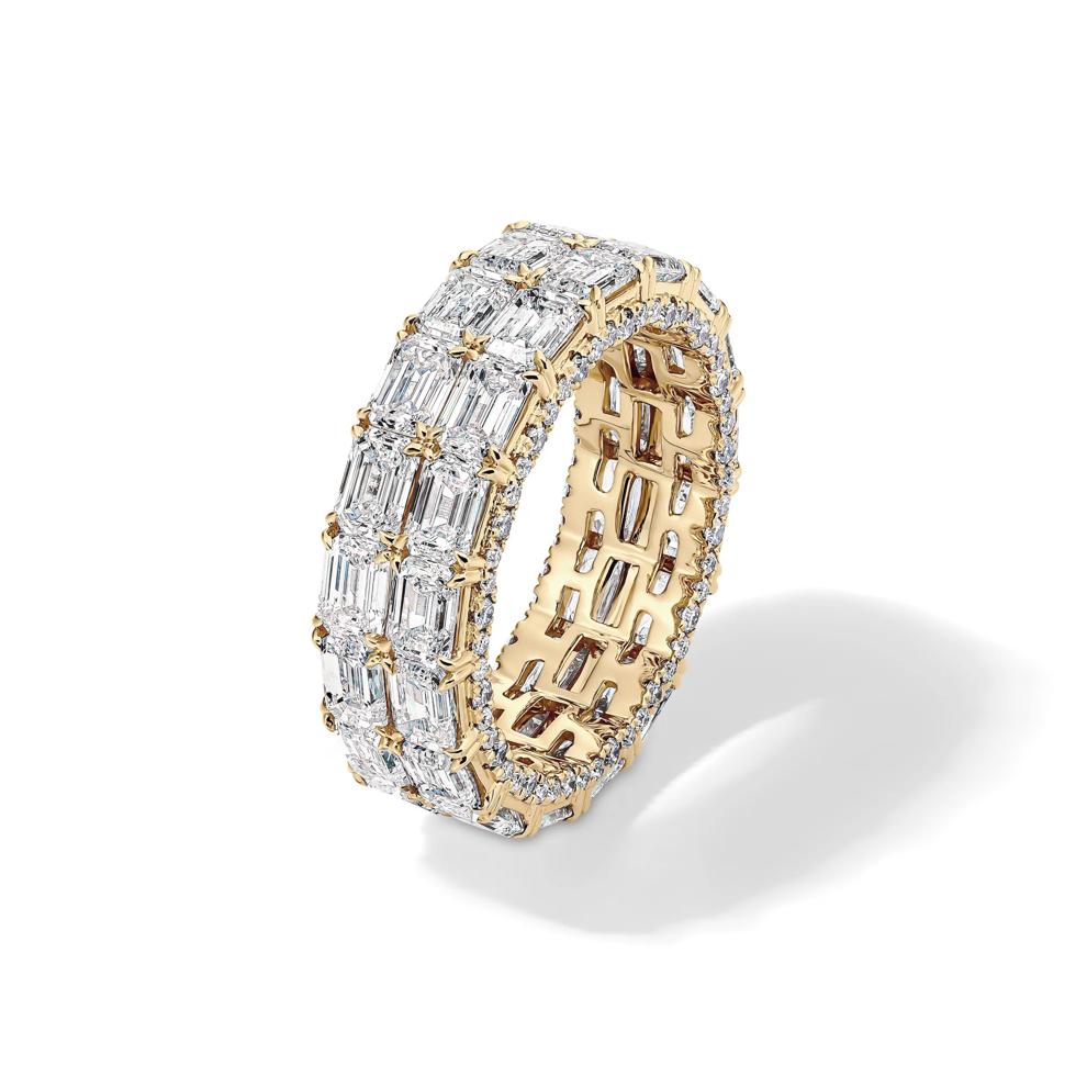 Lab Grown Diamond Double Row Eternity Band in 14K Yellow Gold (9 ct. tw.) – Image 4 of 4