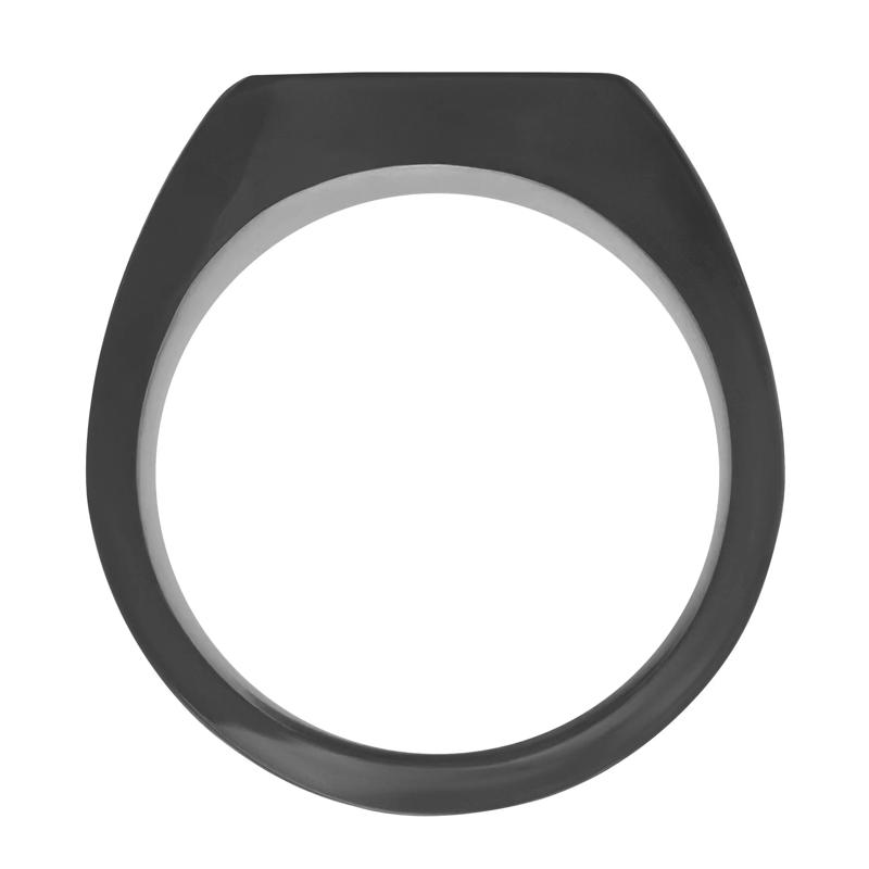 Cushion-Shaped Signet Ring in Zirconium and 14K Yellow Gold – Image 2 of 3