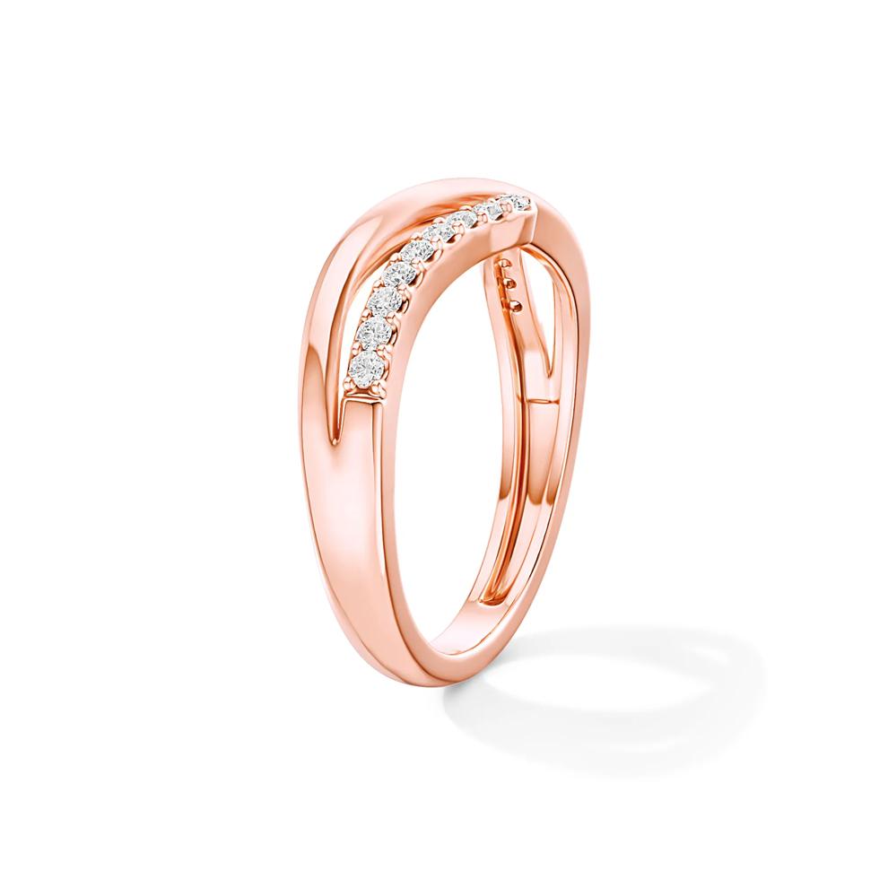 Diamond Crossover Contour Ring in 14K Gold – Image 3 of 4