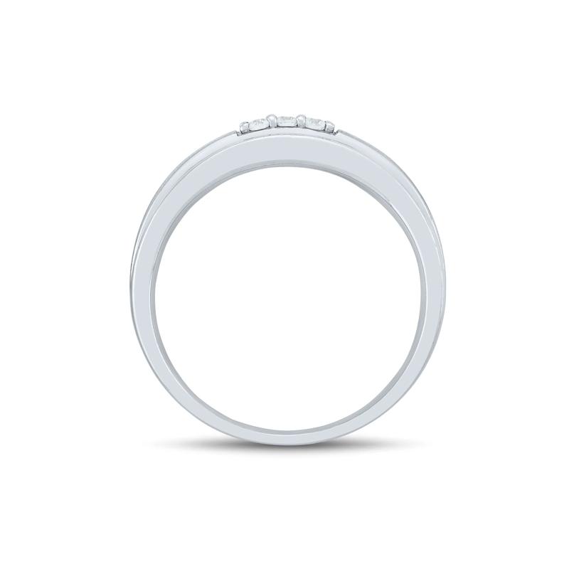 Men&#39;s Three-Stone Ring in 10K White Gold &#40;1/10 ct. tw.&#41; – Image 2 of 3