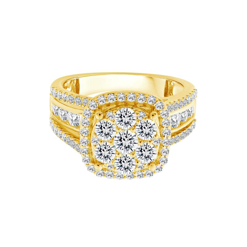 Diamond Composite Engagement Ring in 10K Yellow Gold (2 ct. tw.) – Image 1 of 3