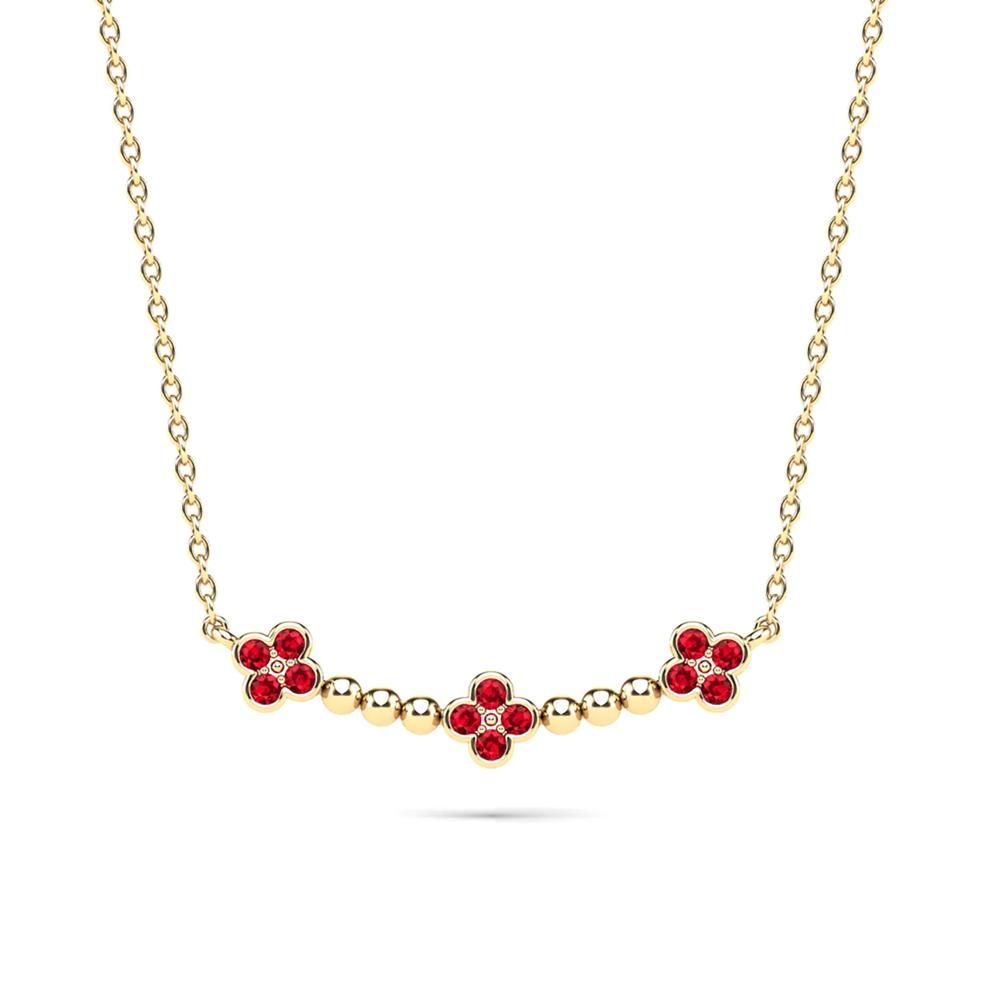 Ruby Clover Bar Necklace in 10K Yellow Gold – Image 1 of 4