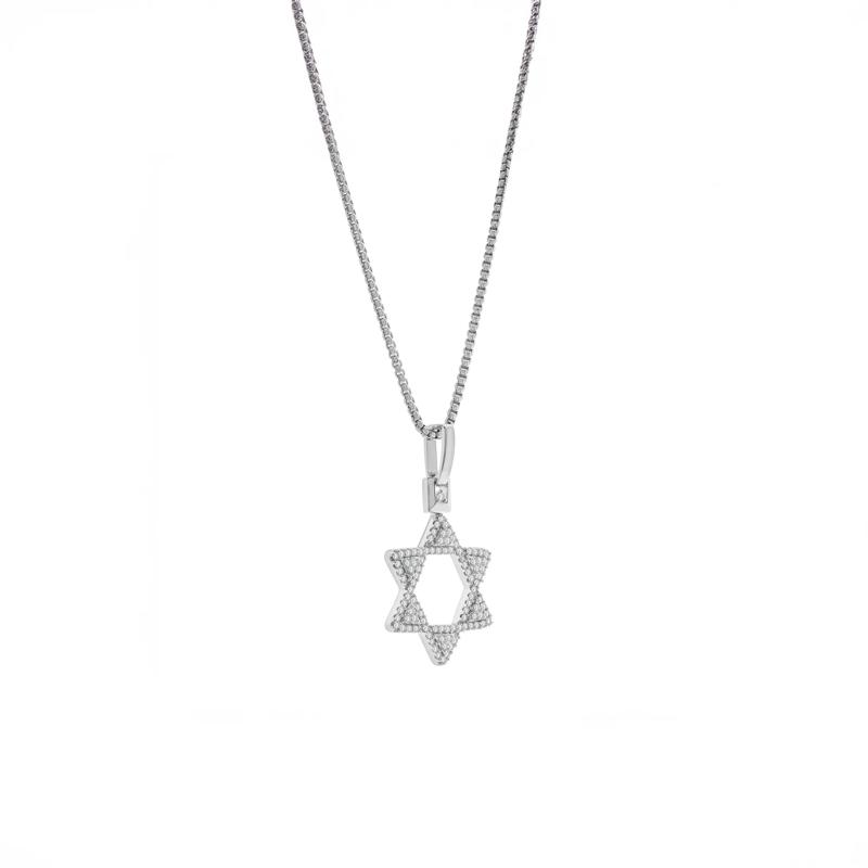 Men&#39;s Diamond Star of David Pendant in Sterling Silver &#40;1/2 ct. tw.&#41; – Image 4 of 4