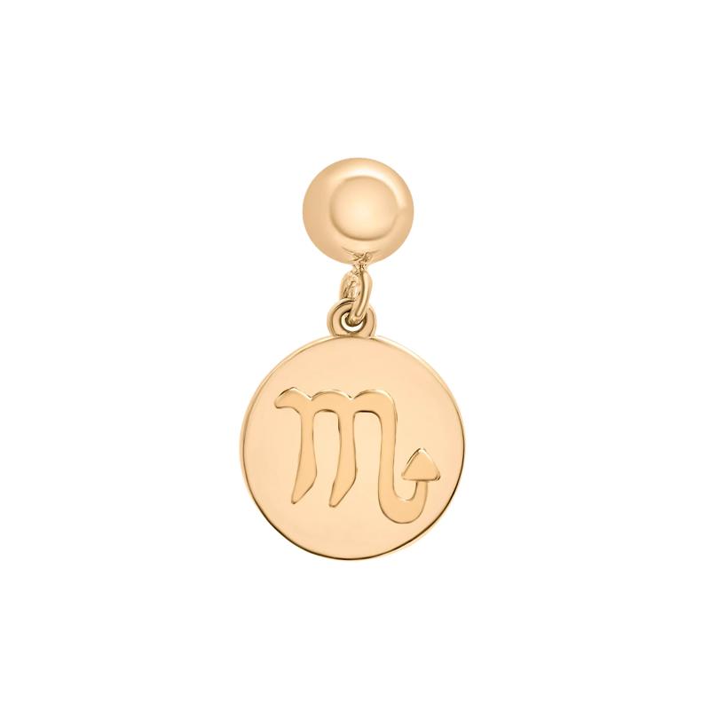 Scorpio Zodiac Disc Bead Charm in Vermeil – Image 1 of 3
