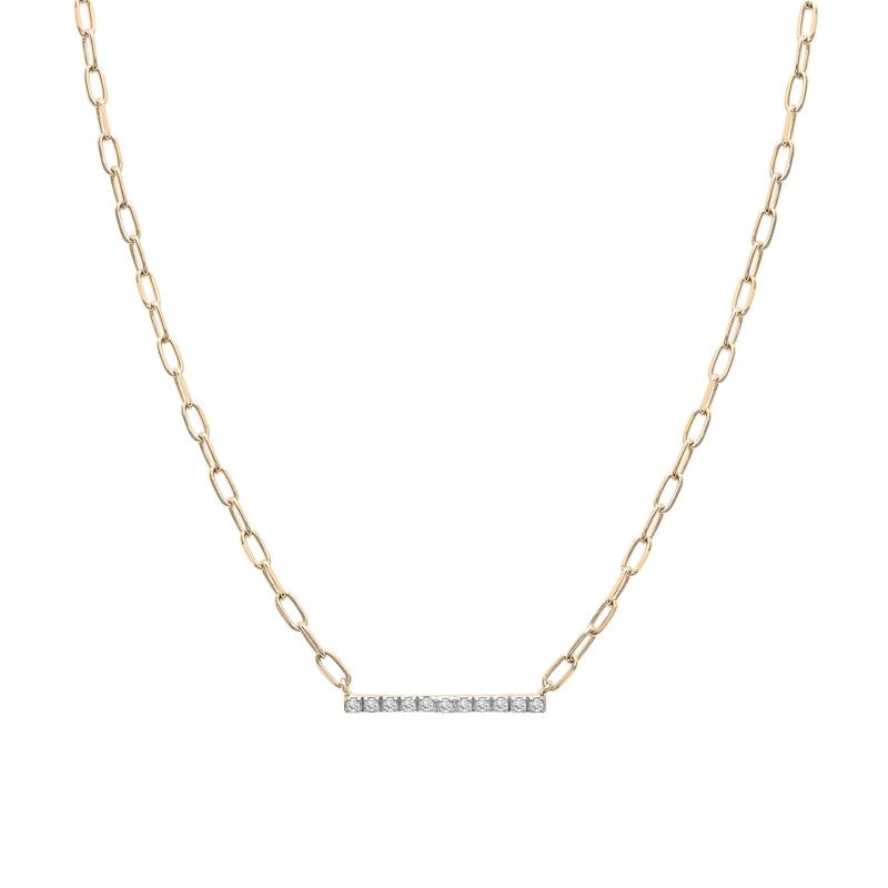 Diamond Bar Necklace in Vermeil &#40;1/10 ct. tw.&#41; – Image 1 of 6