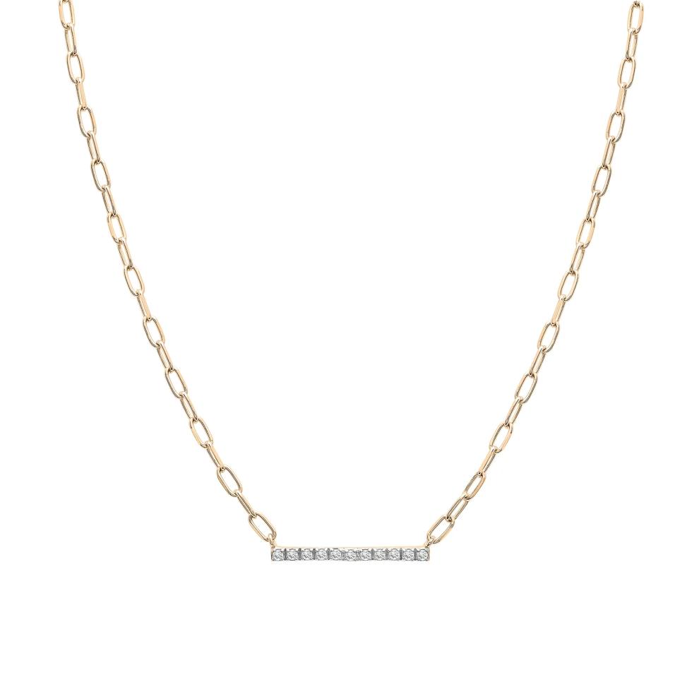 Diamond Bar Necklace in Vermeil (1/10 ct. tw.) – Image 1 of 6