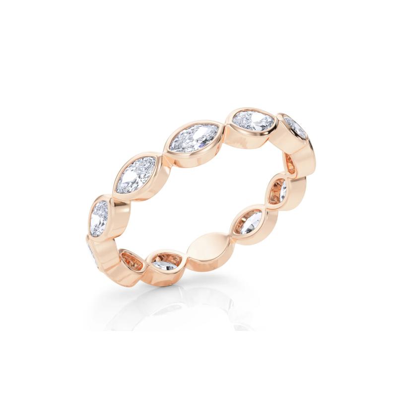 Diamond Bezel-Set Marquise True Eternity Band in 14K Rose Gold – Image 5 of 5