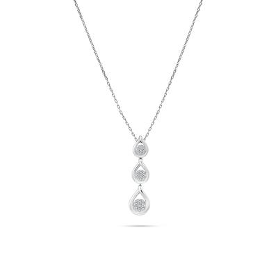 Diamond Trio Pendant Necklace in 10K White Gold (1/7 ct. tw.)