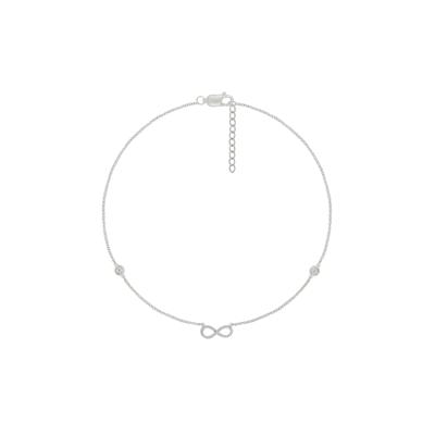 Diamond Accent Infinity Anklet in Sterling Silver