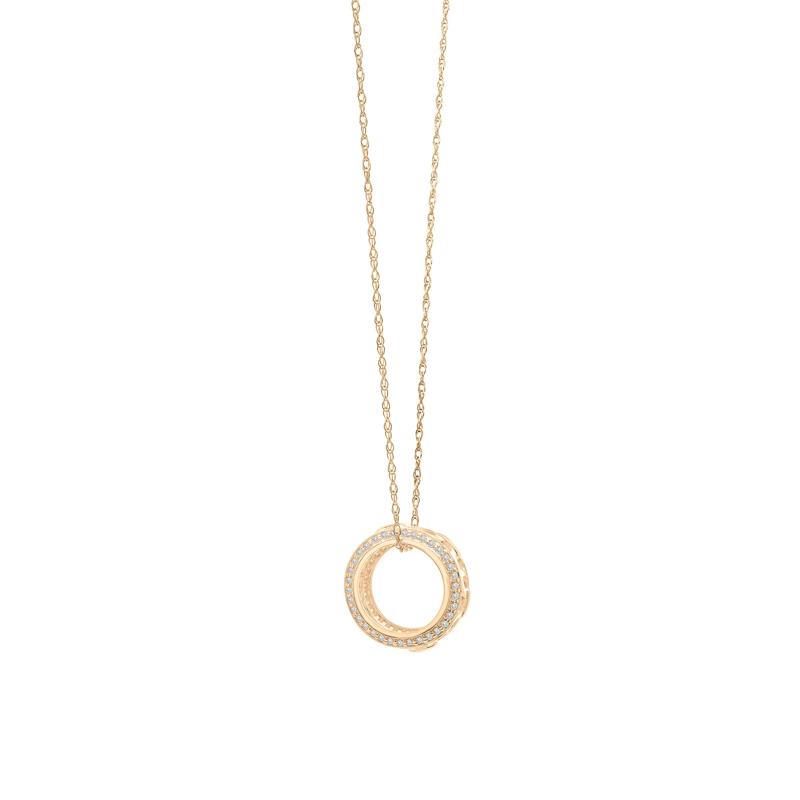 Diamond Loop Pendant in 10K Yellow Gold &#40;1/5 ct. tw.&#41; – Image 3 of 4