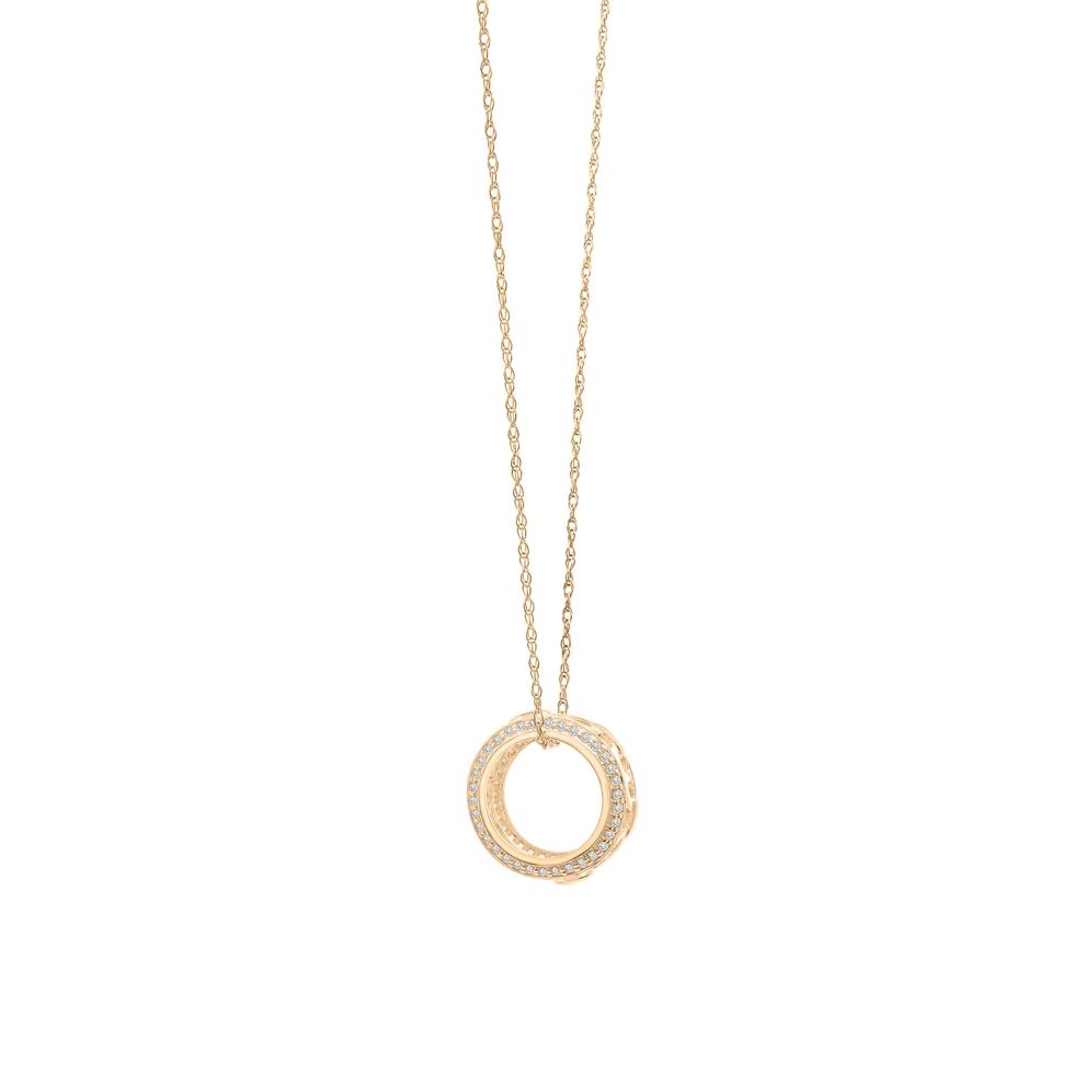 Diamond Loop Pendant in 10K Yellow Gold (1/5 ct. tw.) – Image 3 of 4