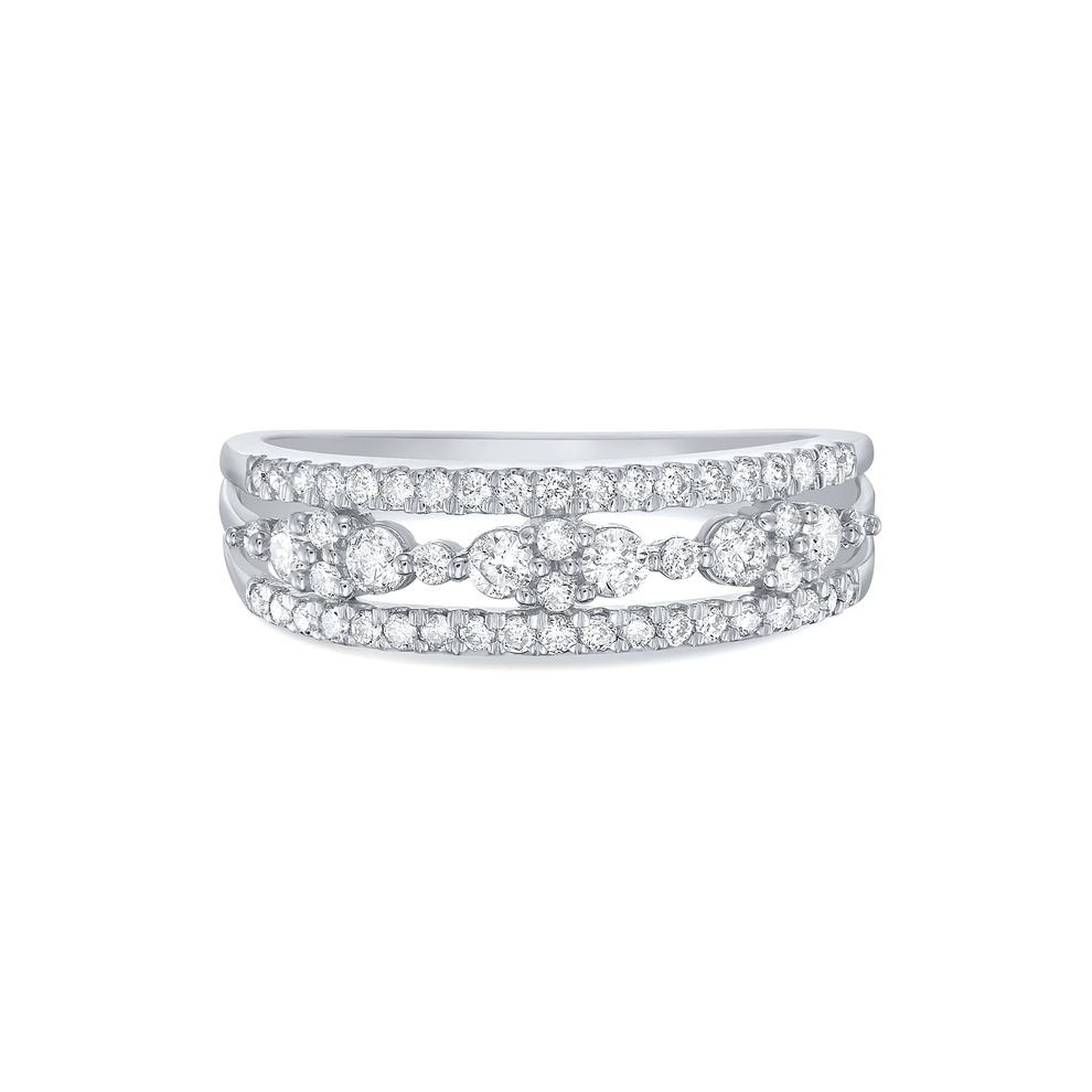 Diamond Multi-Row Band in 10K White Gold