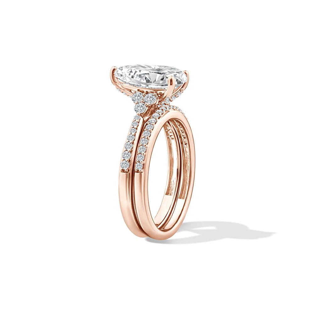 Lab Grown Diamond Pear-Shaped Engagement Set in 14K Rose Gold (3 ct. tw.) – Image 3 of 6