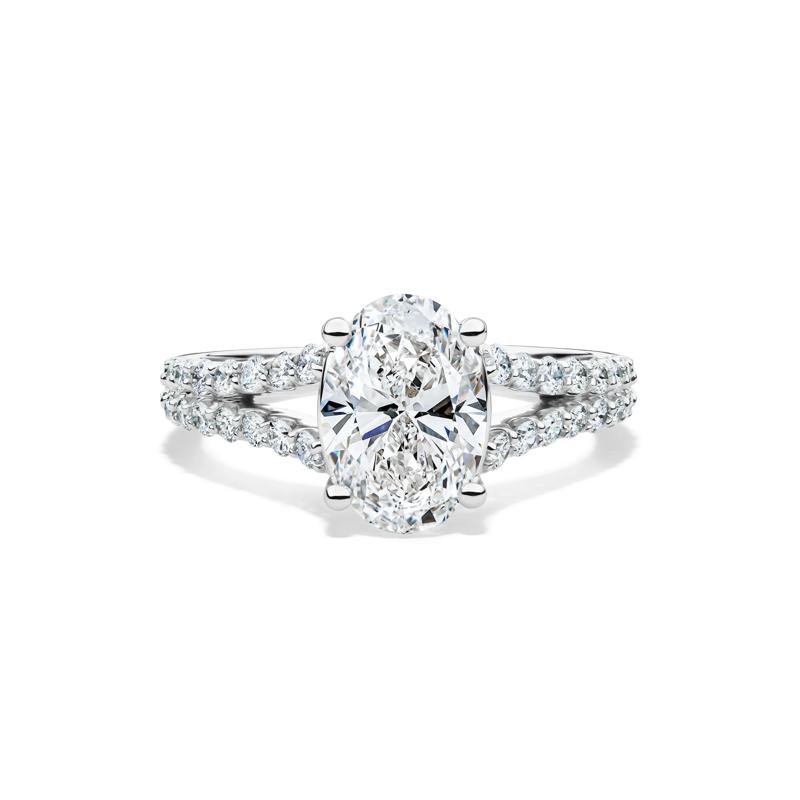 Lab Grown Diamond Oval Engagement Ring in 14K White Gold &#40;2 1/2 ct. tw.&#41; – Image 1 of 4