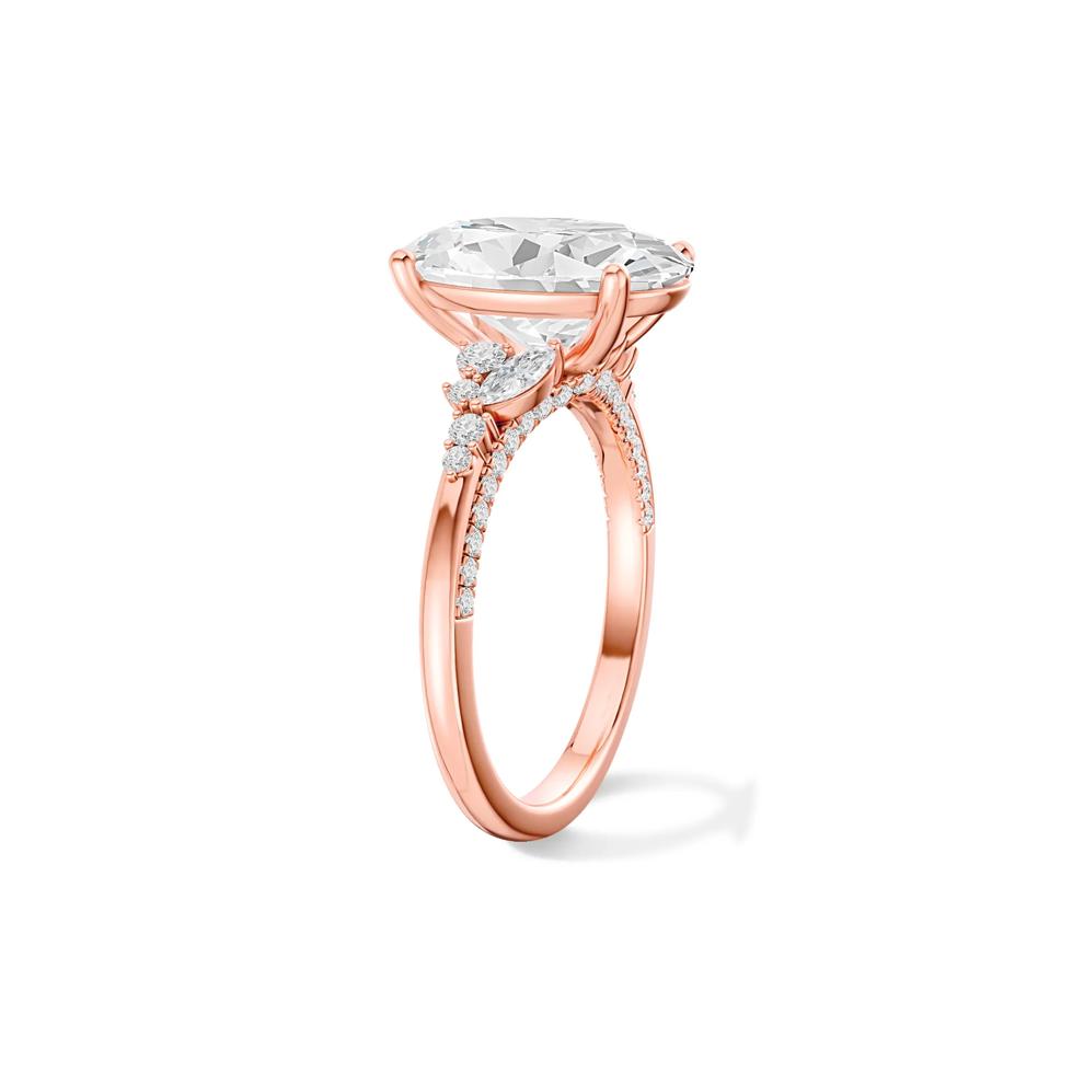 Lab Grown Diamond Oval Center Wedding Ring in 14K Rose Gold (4 1/2 ct. tw.) – Image 3 of 4