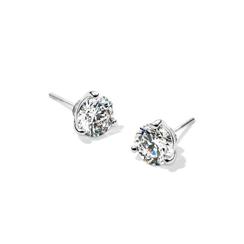 Lab Grown Diamond Martini Stud Earrings in 14K White Gold &#40;3 ct. tw.&#41;  – Image 1 of 2