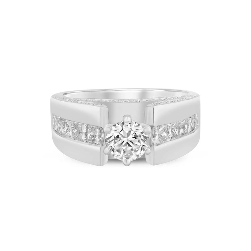 Diamond Semi-Mount Engagement Ring in 14K White Gold &#40;1 1/3 ct. tw.&#41; &#40;Setting Only&#41; – Image 1 of 6
