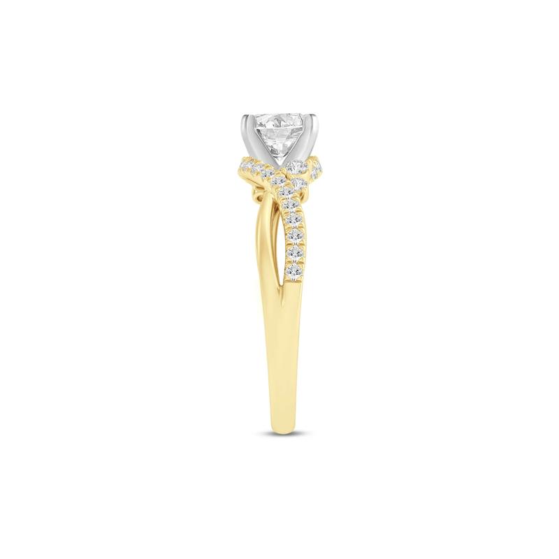 1/3 ct. tw. Round-Cut Diamond Semi-Mount Engagement Ring in 14k Yellow and White Gold &#40;Setting Only&#41; – Image 3 of 6