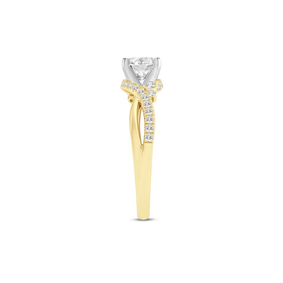 1/3 ct. tw. Round-Cut Diamond Semi-Mount Engagement Ring in 14k Yellow and White Gold (Setting Only) – Image 3 of 6