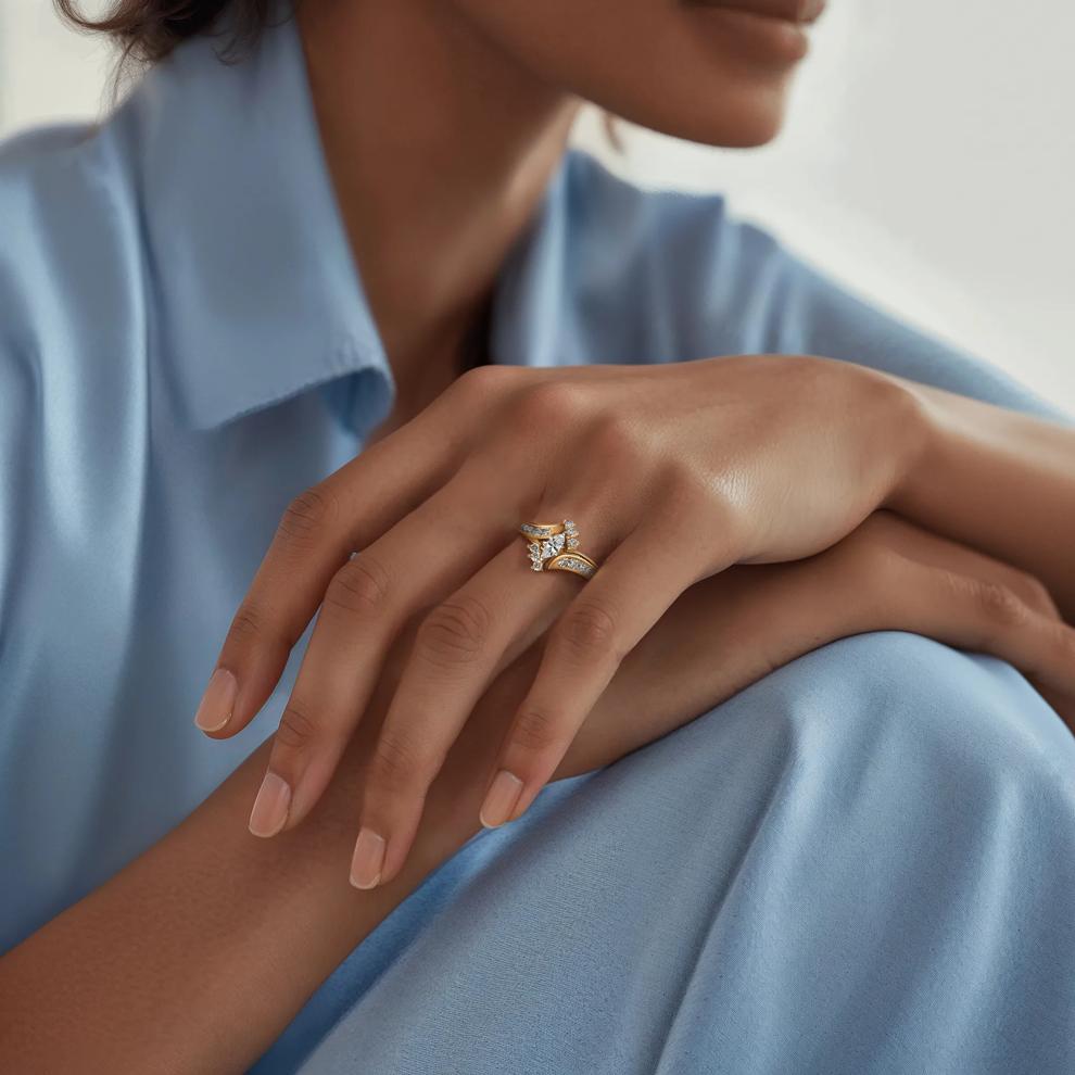 1 ct. tw. Diamond Engagement Ring Set in 14K Yellow Gold – Image 4 of 4
