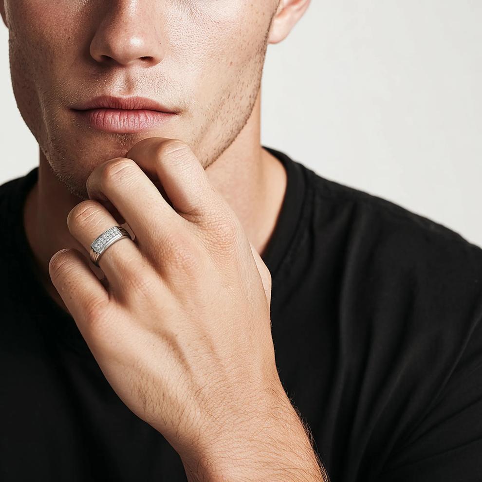 Men's 1/2 ct. tw. Diamond Ring in 10K White Gold – Image 4 of 4